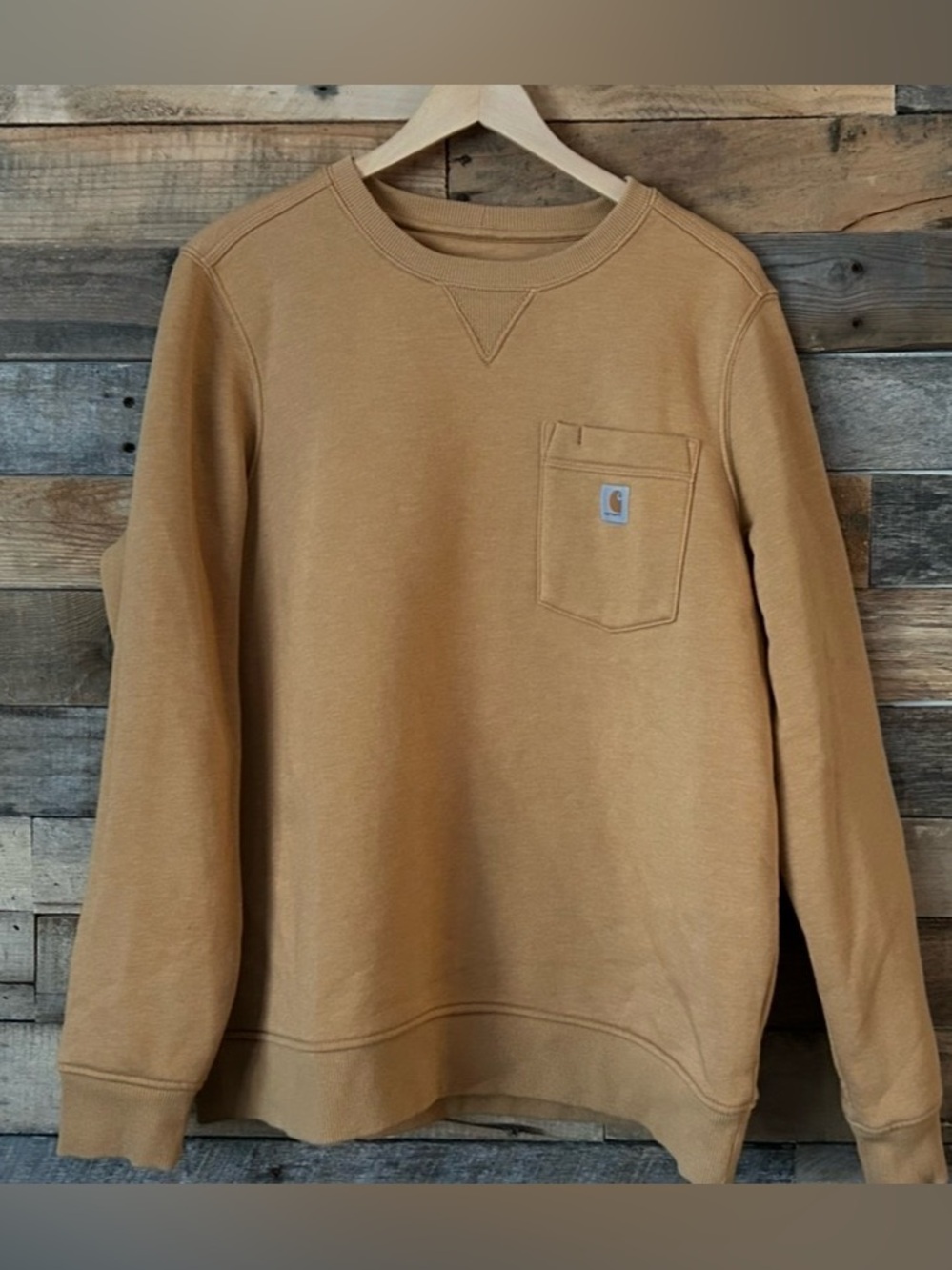 Carhartt Men’s Crewneck Pocket Sweatshirt in Carhartt Brown
